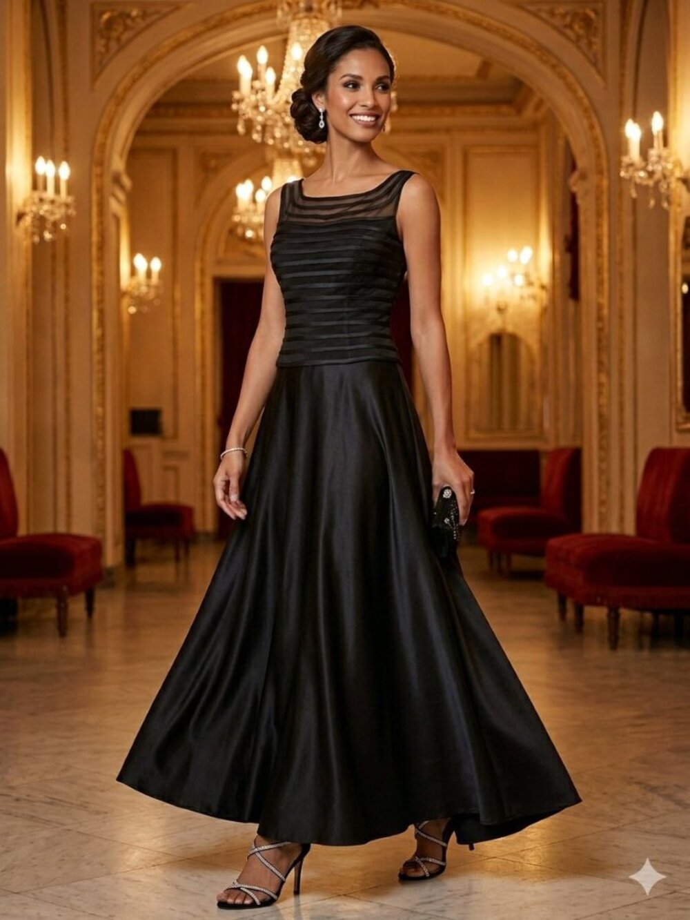 JS Signature / JS Collections Vintage Black Evening Gown, Size 4